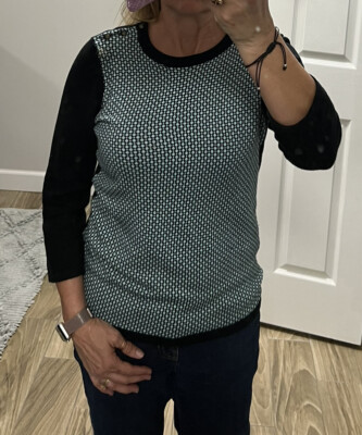 The Limited Sweater Medium 3/4 Sleeves Shoulder Buttons Soft Pullover Cardigan