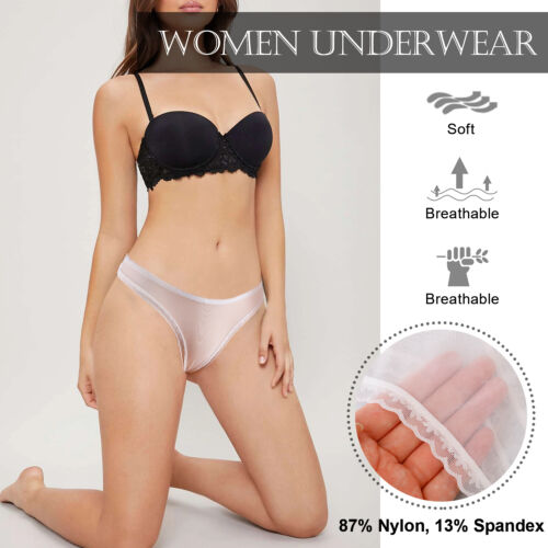 Women's Sexy Mesh Sheer Thong Ultra-thin Panties See-through Lingerie Panties - Picture 30 of 60