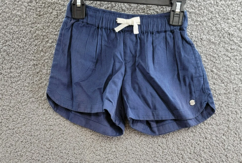 Roxy Una Mattina 斜纹短裤 Big Girls S (8) 海军蓝口袋 弹性腰围拉裤 — 第 2/4 张图片
