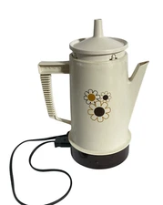 VTG 70s Regal Poly Perk Daisy Electric Coffee Pot 4-8C NO Percolator PARTS Works