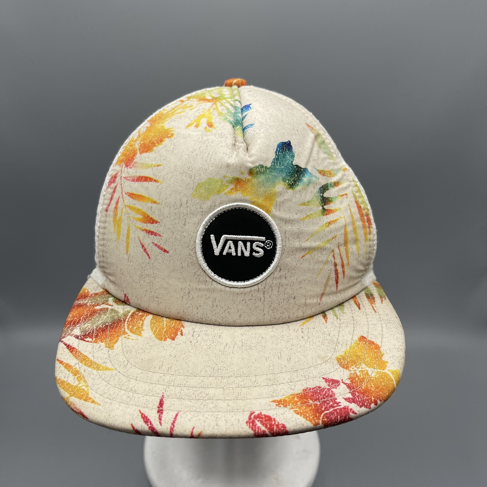 Vans Solid white Tie Dye Leaves Pattern Meshback … - image 1