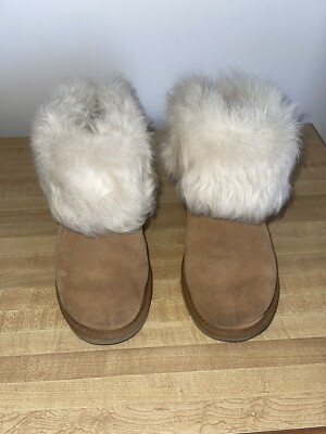UGG CLASSIC MINI TOSCANA FUR CUFF CHESTNUT SHEARLING BOOT US EU 37 UK 