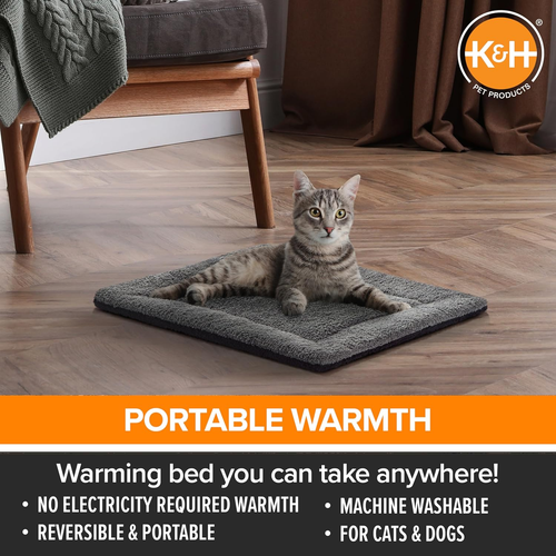K&H PET PRODUCTS Self-Warming Cat Bed Pad, Self Heating Pad for Outdoor Cat Hous - Picture 3 of 12