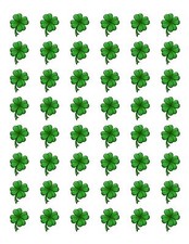 48 SHAMROCK CLOVER ST PATRICKS DAY ENVELOPE SEALS LABELS STICKERS 1.2" ROUND