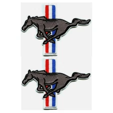 2 ford mustang car brand embroidered patches iron on sew on 3-3/8" x 4-7/8"