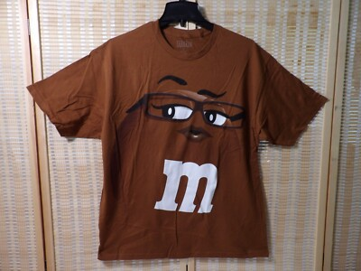 #ad #ad Adult Unisex Brown Large Mamp;M#x27;s Face Short Sleeve T Shirt $15.99