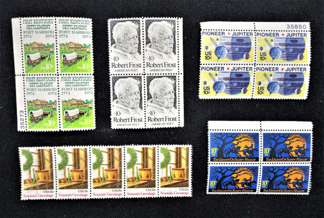 US Postage Stamps 5 Different Blocks Scott #1542 #1526 #1556 #1843 #1548