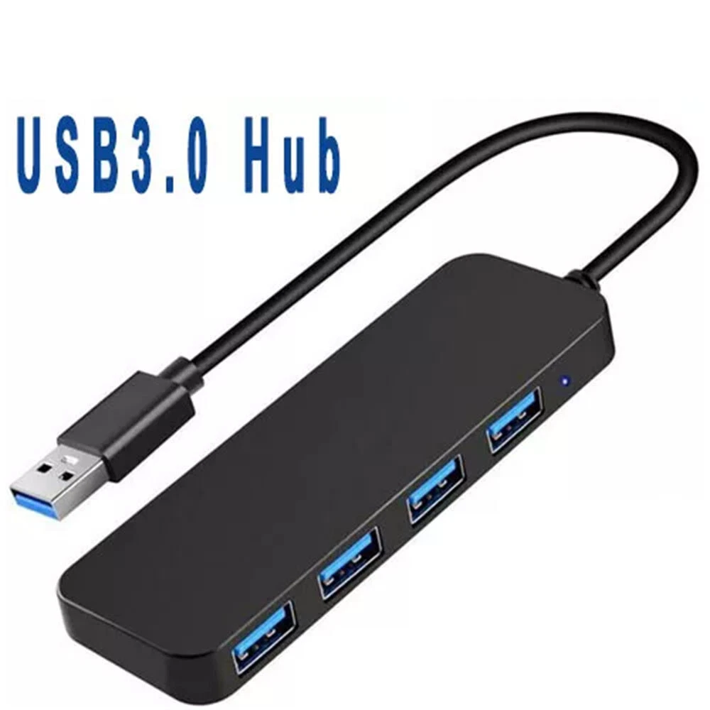 4-Port USB 3.0 Hub for Laptop Fast Data Transfer Expandable Splitter