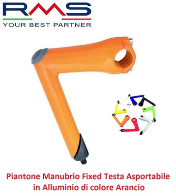 0857 Piega/Piantone Manubrio Fixed Alluminio Arancio per bici 26