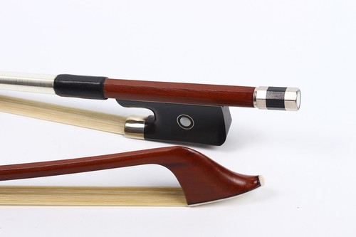 French Style 3/4 Upright Double Bass Bow High Quality Brazilwood Ebony Frog - Picture 2 of 7