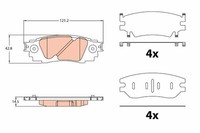 Bremsbelagsatz Scheibenbremse Vorne Hinten Trw GDB2183 FÜR Lexus Toyota