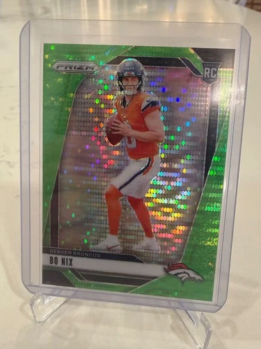 2024 Panini Prizm - Rookies Bo Nix #309 Neon Green Pulsar Prizm (RC)