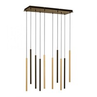 LED Pendelleuchte Esszimmer Schwarz Messing L:89 Cm 42 W 3000 K HäNgelampe KüChe