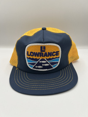 VTG Lowrance Fish Finder Hat Mens Fishing Trucker Patch Snapback 80s USA Made