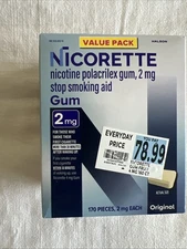 Nicorette 2mg Stop Smoking Aid Nicotine Gum, Original - 170 Count
