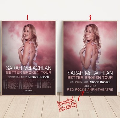 Custom Sarah McLachlan Better Broken Tour 2026 Poster