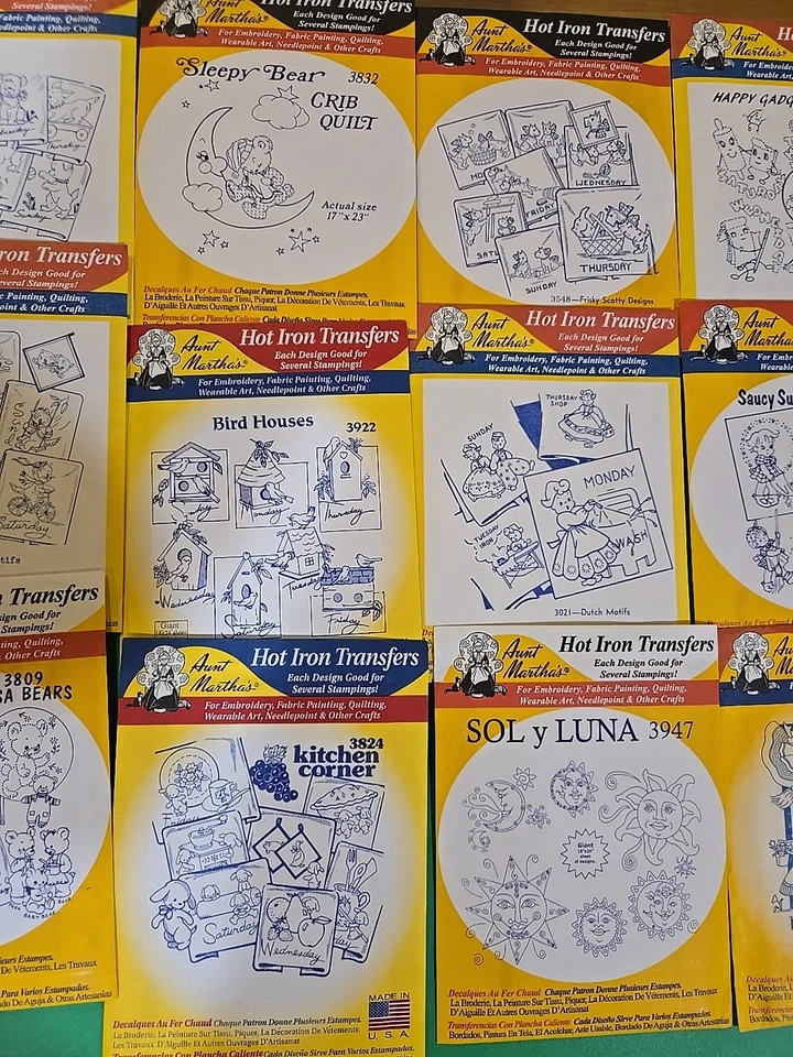 Lot 22 Vintage Aunt Martha's Hot Iron Transfers New In Package (A) - Image 3 of 4