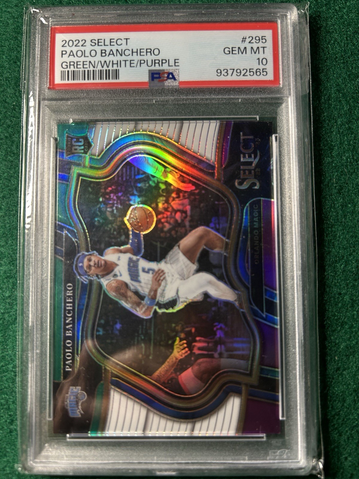 22-23 Panini Select - Courtside Paolo Banchero #295 Green White Purple Prizm RC