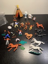 Britains LTD Vintage Lot of Cowboys And Indians Horses And Parts See Pics