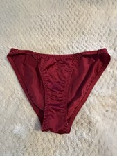 VTG red Satin String Bikini Panties Size 7/L
