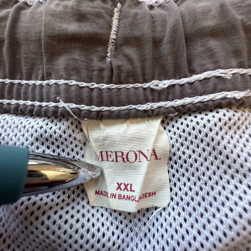 Merona Bañador Hombre Gris Blanco Rayas Cordón Bolsillos XXL Foto 4 de 4