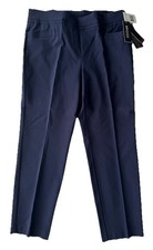 Briggs Womens Comfort Waist Pull on Pants Ankle Length Navy Blue 14 589B1F3BRB