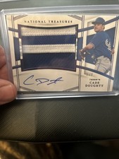 CADE DOUGHTY 2023 National Treasures AUTO JUMBO Jersey PATCH Purple /9 Blue Jays