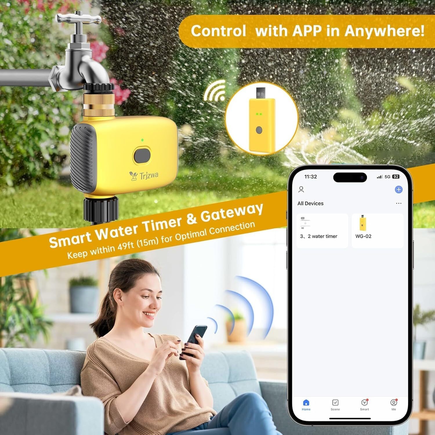 Smart WiFi Water Timer for Garden & Outdoor Sprinkler System