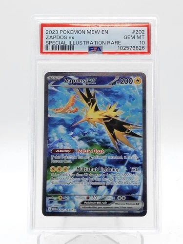 ZAPDOS EX 2023 POKEMON 151 SPECIAL ILLUSTRATION RARE #202 PSA 10 Q3963