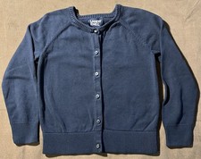 Land  s End Children  s Sz. S 6-7 Navy Button Cardigan Sweater, Cotton Blend