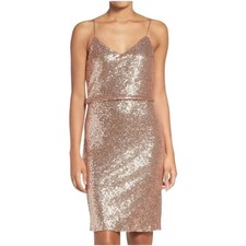 Jenny Yoo Collection New Size 2 Rose Gold Sequin Bridesmaid Party Mini Dress