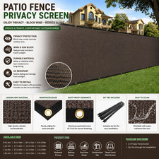 Patio Fence Privacy Screen Brown Shade Net Mesh Cover with Grommets UK