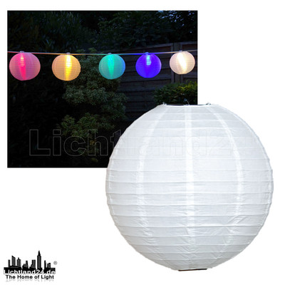 Weiße Partylaterne Lampion (Ø 25cm) für Illu Lichterketten und Pendelleuchten