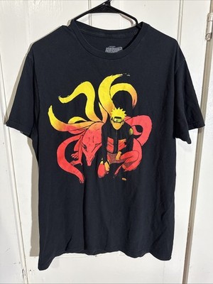 Naruto Kurama Men's Black Graphic T-Shirt Ripple Junction Size Large 2002 VTG