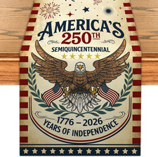Anniversary USA Table Runner Birthday Kitchen Dining Table Centerpiece 4Th of Ju