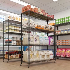 Adjustable 46X17X65" 4 Tier Heavy Duty Wire Shelving Unit NSF Metal Shelf Rack