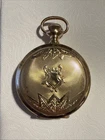 Antique Beautiful Elgin Pocket Watch Gold Filled Hunter Case Etched Lady's Runs!