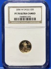 2006 W G$5 American Gold Eagle Coin, NGC PF 70 Ultra Cameo Gold, 1/10th oz