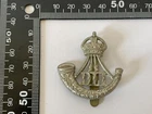 Antique Vintage Durham Light Infantry Kings WW2 White Metal Army Cap Badge