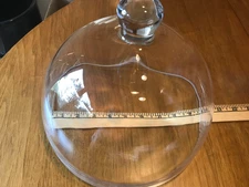 Large Heavy Clear Glass Cake Plate Dome Lid Cloche Replacement ~9 7/8"