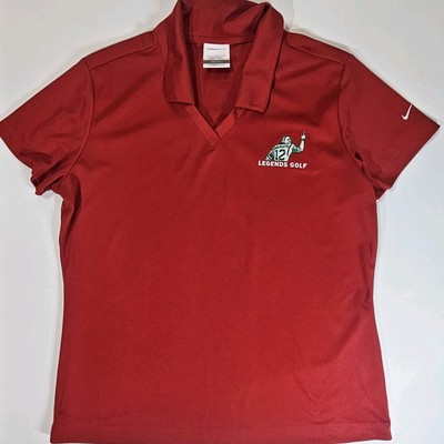Joe Namath Nike Polo Shirt Womens Large Red Legends Golf Limited Edition Logo