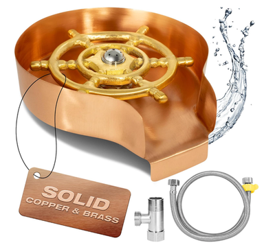 #ad Ash Harbor Solid Brass Copper Glass Rinser Sink High Pressure Cup Washer Kit $33.98