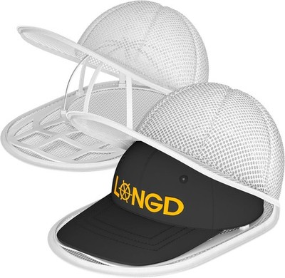 LONGD Hat Washer Cage with Snap Lock - Machine/Dryer Safe Compact Hat Cleaner fo