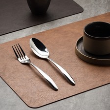 1/2/4 x Faux Leather Placemat Table Mat Heat Resistant Non-Slip Dining Decor Set