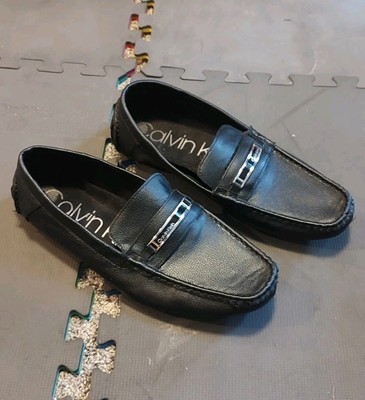Calvin Klein Merve Black Leather Moccasins Loafers Shoes  display picture 1