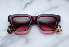 Jacques Marie Mage Fellini Oversized Square Sunglasses Burgundy Red UV400