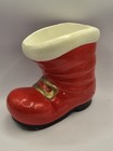 EC Vintage  4” Ceramic Red Santa Boot Décor / Planter / Candy Cane Holder — photo 2