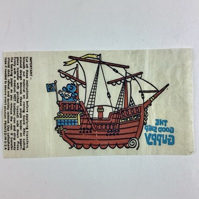 Vintage Cap'n Crunch Cereal Box Prize- The Good Ship Guppy Iron-On Transfer