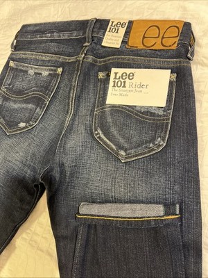 Lee 101 Rider Green Selvedge Lot 89 Left hand Twill Japanese 12 Oz 10 Dips 29x32