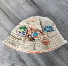 Gap Toddler 12-24 Months khaki orange bucket sun/beach hat surfing Patchwork
